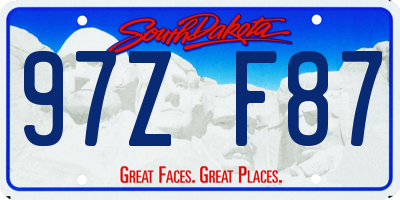 SD license plate 97ZF87