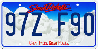 SD license plate 97ZF90