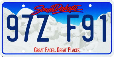 SD license plate 97ZF91