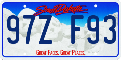 SD license plate 97ZF93