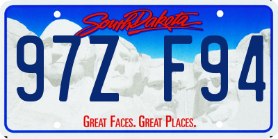 SD license plate 97ZF94