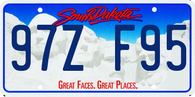 SD license plate 97ZF95