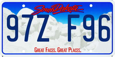 SD license plate 97ZF96