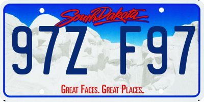 SD license plate 97ZF97