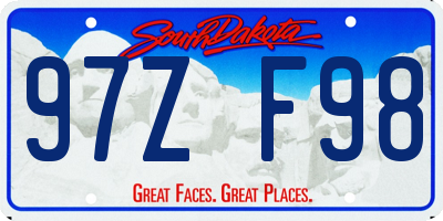 SD license plate 97ZF98