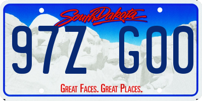 SD license plate 97ZG00