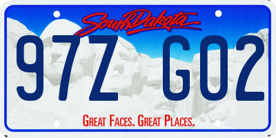 SD license plate 97ZG02