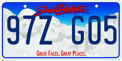 SD license plate 97ZG05