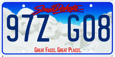 SD license plate 97ZG08