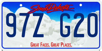 SD license plate 97ZG20