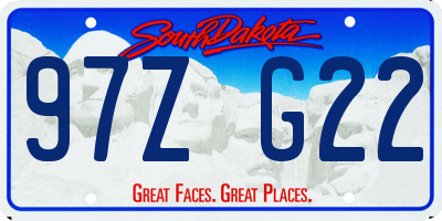 SD license plate 97ZG22