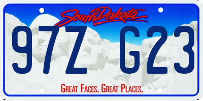 SD license plate 97ZG23