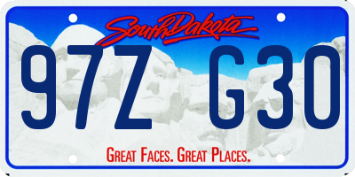 SD license plate 97ZG30