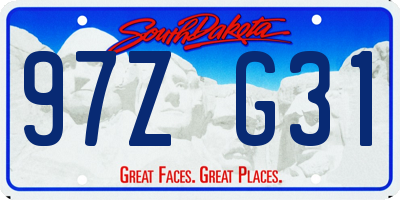 SD license plate 97ZG31