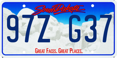 SD license plate 97ZG37