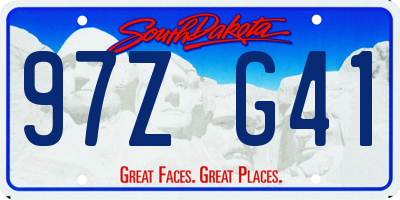 SD license plate 97ZG41
