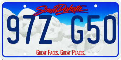 SD license plate 97ZG50
