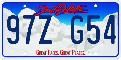 SD license plate 97ZG54