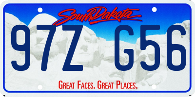 SD license plate 97ZG56