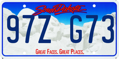 SD license plate 97ZG73