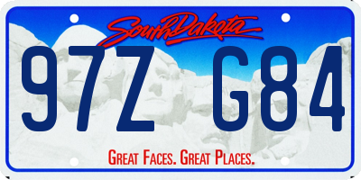 SD license plate 97ZG84