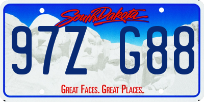 SD license plate 97ZG88