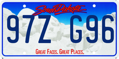 SD license plate 97ZG96