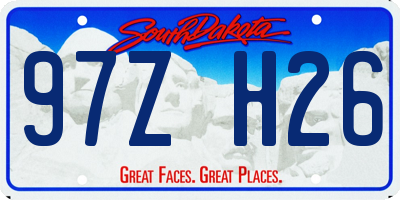 SD license plate 97ZH26