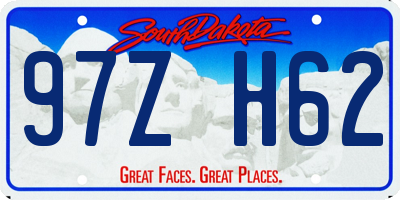 SD license plate 97ZH62