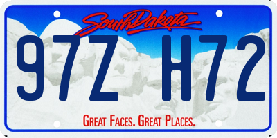 SD license plate 97ZH72