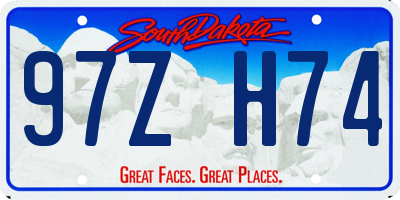 SD license plate 97ZH74
