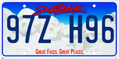 SD license plate 97ZH96
