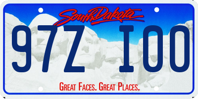SD license plate 97ZI00