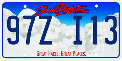 SD license plate 97ZI13