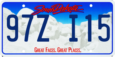 SD license plate 97ZI15