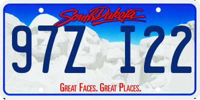 SD license plate 97ZI22