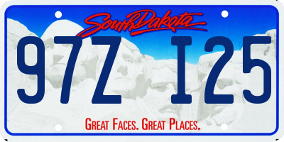 SD license plate 97ZI25