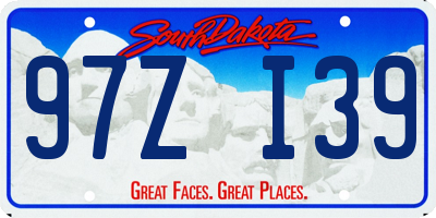 SD license plate 97ZI39