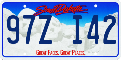 SD license plate 97ZI42