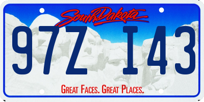 SD license plate 97ZI43