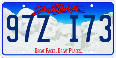 SD license plate 97ZI73