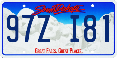 SD license plate 97ZI81