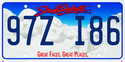 SD license plate 97ZI86