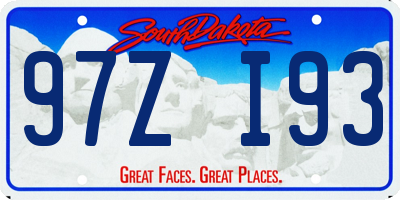SD license plate 97ZI93