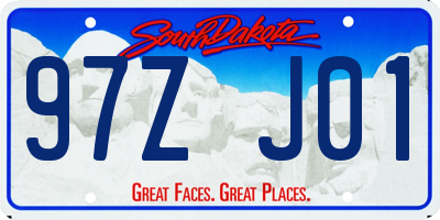 SD license plate 97ZJ01