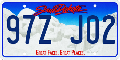 SD license plate 97ZJ02