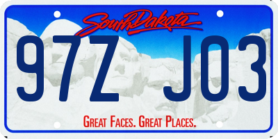 SD license plate 97ZJ03