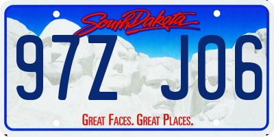 SD license plate 97ZJ06