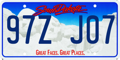 SD license plate 97ZJ07