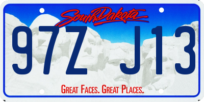 SD license plate 97ZJ13